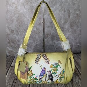 Sukriti Hand Painted Hobo Bag/Bird And Floral Motif